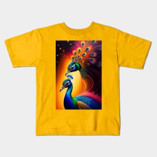 Peacock art Kids T-Shirt